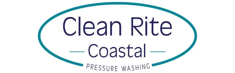 Clean Rite Coastal logo featuring "Pressure Washing" services, relevant to pressure washing Wilmington NC, with simple text design in an oval.